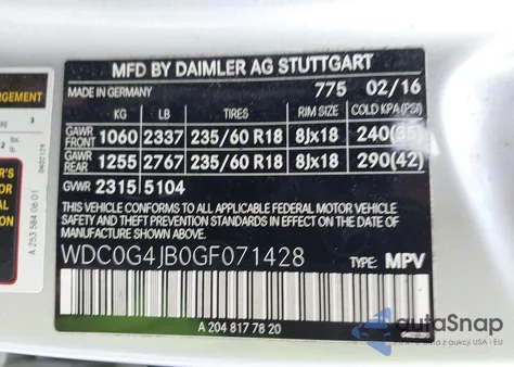 2016 Mercedes-Benz Glc 300 z USA, uszkodzony, nr VIN WDC0G4JB0GF071428